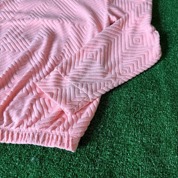 Xersion Ultra Soft Geometric Textured Pink Scuba Hoodie Sweatshirt Youth Size XL - Picture 9 of 11